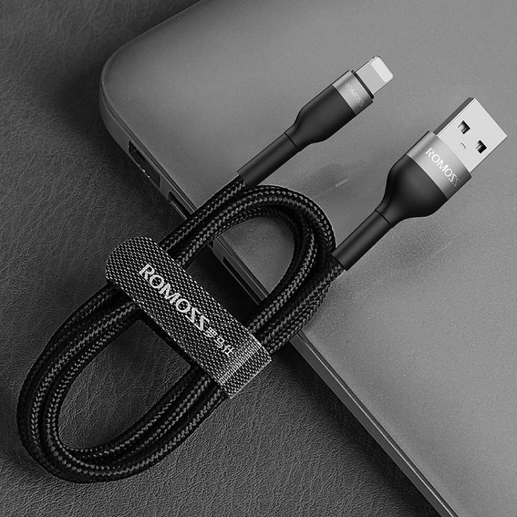 ROMOSS  CB12B 2.4A 8 Pin Fast Charging Cable For IPhone / IPad Data Cable 1m(Gray Black) - Normal Style Cable by ROMOSS | Online Shopping UK | buy2fix