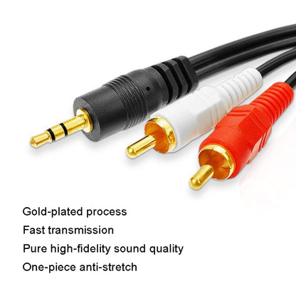 1.5m Full Copper 3.5mm To Double Lotus Audio Cable AV 1 In 2 Speaker Cable - RCA Cable by buy2fix | Online Shopping UK | buy2fix