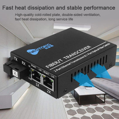 NESTONG  Gigabit Single-mode Fiber Optic Transceiver POE Photoelectric Converter,CN Plug - Fiber Receiver by NESTONG | Online Shopping UK | buy2fix