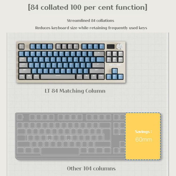 LANGTU LT84 Mechanical Luminous Keyboard, Style: Wired Single-mode Silver Gray Shaft (Daybreak) - Wired Keyboard by LANGTU | Online Shopping UK | buy2fix