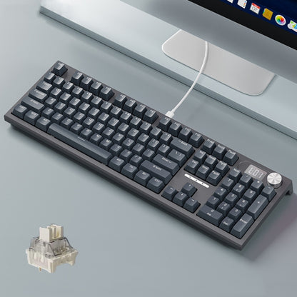 LANGTU LT104 Mechanical Keyboard Backlight Display Flexible DIY Keyboard, Style: Wired Single Mode Silver Axis (Gray Deep) - Wired Keyboard by LANGTU | Online Shopping UK | buy2fix