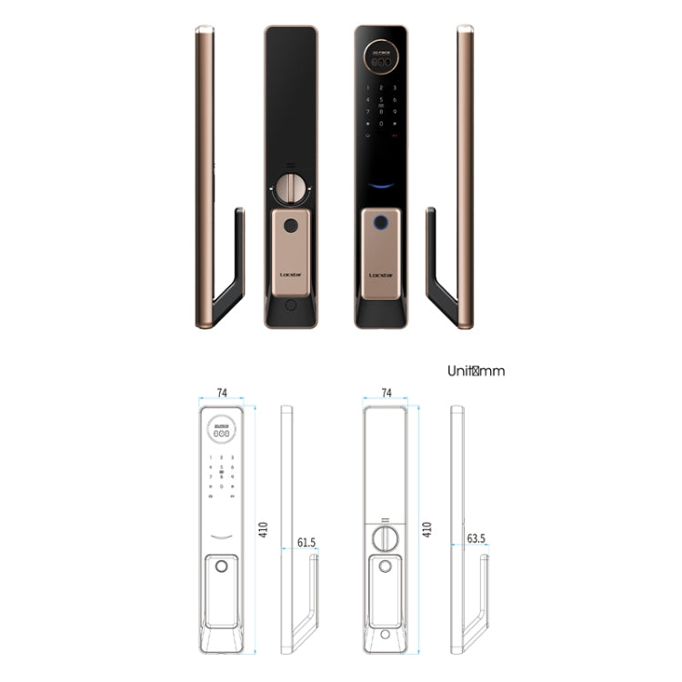 LOCSTAR T100A  3D Face Recognition Fingerprint Code Card Digital Door Lock(Space Gray) - Door Lock by LOCSTAR | Online Shopping UK | buy2fix