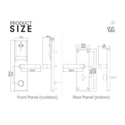 LOCSTAR  8088 RFID Card +Mechnical Key Unlock Hotel Door Lock(Stainless Steel) - Door Lock by LOCSTAR | Online Shopping UK | buy2fix