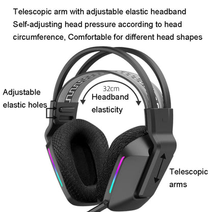 EasySMX C09W Wireless Bluetooth Headphones RGB Gaming Headset(Black) - Headset & Headphone by EasySMX | Online Shopping UK | buy2fix