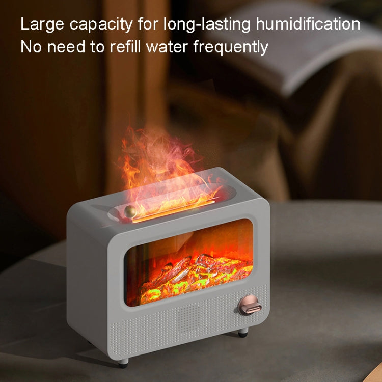 USB White Noise Simulation Flame Fire Furnace Aromatherapy Machine Indoor Large Spray Measurement Humidifier(White) - Air Purifiers & Accessories by buy2fix | Online Shopping UK | buy2fix