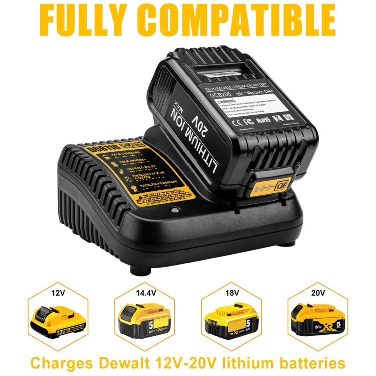 DCB118 For Dewalt 12V-20V Electric Tool Battery Charger, Plug: EU (Yellow) - Electric Saws & Accessories by buy2fix | Online Shopping UK | buy2fix