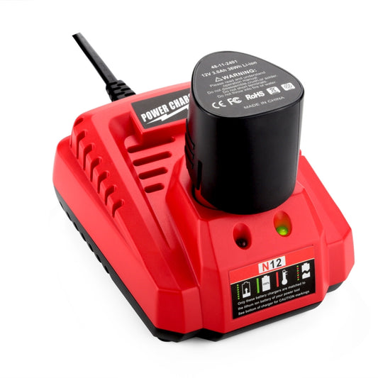 N12 For Milwaukee 10.8/12V Electric Tool Lithium Battery Fast Charger, Plug: UK - Electric Saws & Accessories by buy2fix | Online Shopping UK | buy2fix