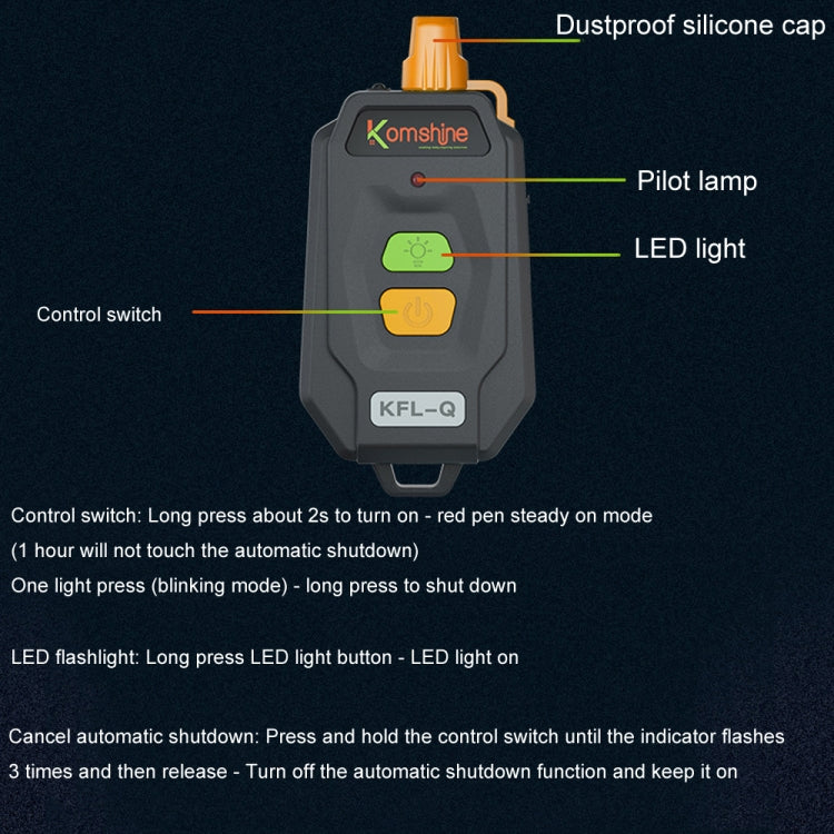 Komshine 20-25km Mini Optical Fiber Breakpoint Positioning Test Red Light Pen, Specification: KFL-Q-30MW - Fiber Optic Test Pen by Komshine | Online Shopping UK | buy2fix