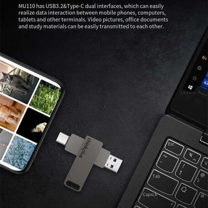 Lenovo Thinkplus MU110 USB3.2+Type-C Dual Interface Rotation Flash Drive, Size: 64GB(Grey) - USB Flash Drives by Lenovo | Online Shopping UK | buy2fix