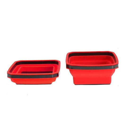 Square Silicone Foldable Magnetic Parts Tray For Small Parts And Tools(Red) - Storage Bags & Boxes by buy2fix | Online Shopping UK | buy2fix