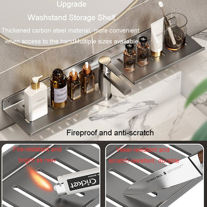 Faucet Rack Home Bathroom Vanity Shelf No Hole Storage Shelf, Length: 30cm (White) - Shelves by buy2fix | Online Shopping UK | buy2fix