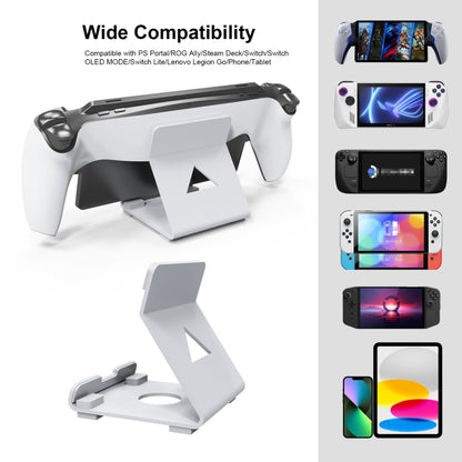 JYS Game Console Desktop Stand For PS Portal / Steam Deck / ROG Ally / Switch / Mobile Phones(White) - Holder by JYS | Online Shopping UK | buy2fix