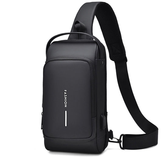 WEIXIER X314 Waterproof Sports Crossbody Backpack USB Charging Large Capacity Single Shoulder Bags(Black) - Single-shoulder Bags by WEIXIER | Online Shopping UK | buy2fix