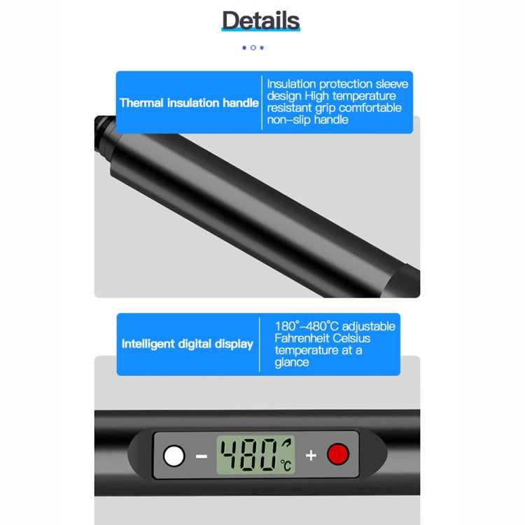 10pcs/ Set 80W Internal Heating Welding Digital Display Soldering Iron Temperature Adjustment Set, Model: Red US Plug - Electric Soldering Iron by buy2fix | Online Shopping UK | buy2fix