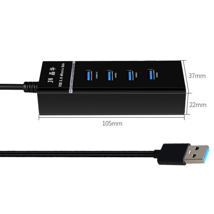 JINGHUA N606A USB3.0 Splitter One To Four Computer HUB Docking Station Connector, Size: 1m(Black) - USB 3.0 HUB by JINGHUA | Online Shopping UK | buy2fix