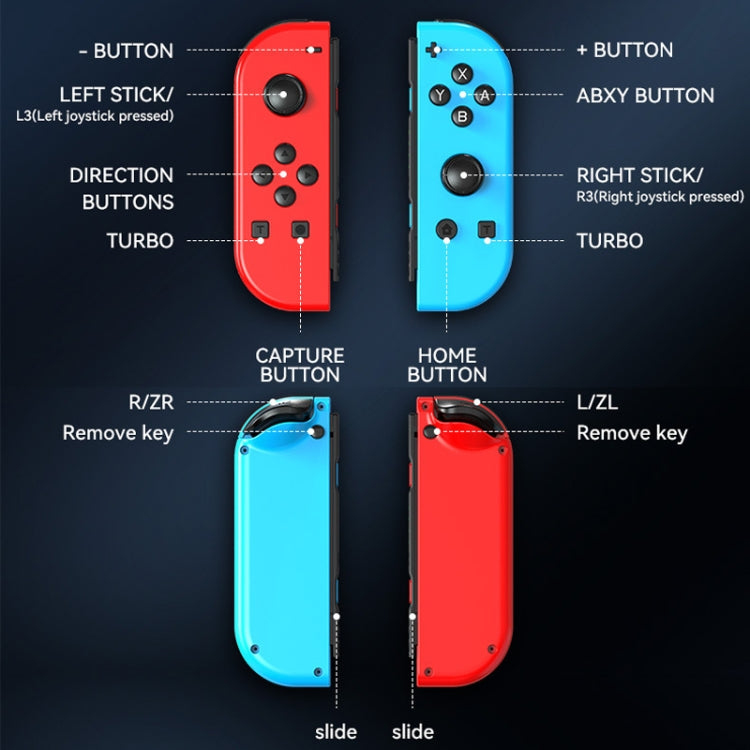 JOY-02 Gaming Left And Right Handle With RGB Lights Body Feel Bluetooth Gamepad For Switch / Switch OLED / Switch Pro / Switch Lite / Switch Joycon(Green Blue) - Gamepads by buy2fix | Online Shopping UK | buy2fix