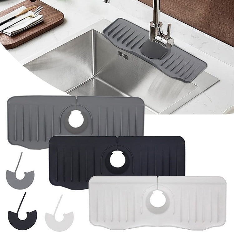 Bathroom Kitchen Silicone Faucet Anti-Splash Drain Mat, Color: Grey(37x14.7x2cm) - Faucets & Accessories by buy2fix | Online Shopping UK | buy2fix