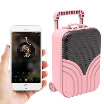 X1 Mini Trolley Case Bluetooth Speaker Retro Card Radio Portable Audio, Color: Pink - Mini Speaker by buy2fix | Online Shopping UK | buy2fix