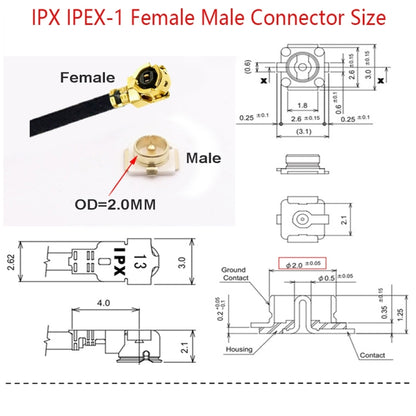 1 In 3 IPX To SMAK RG178 Pigtail WIFI Antenna Extension Cable Jumper(20cm) - Connectors by buy2fix | Online Shopping UK | buy2fix