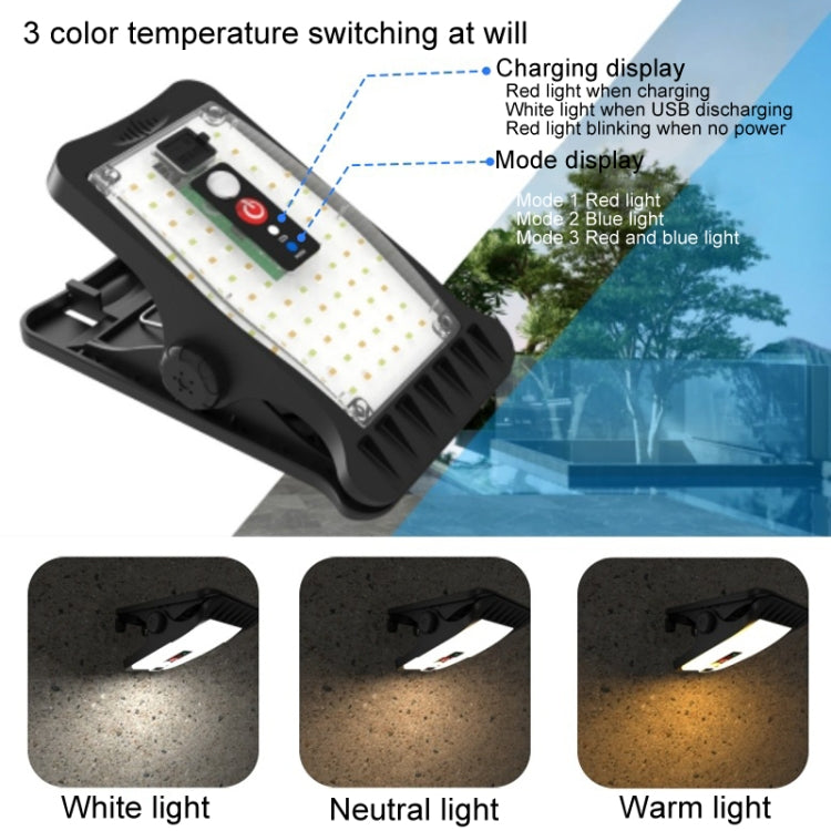 Solar Outdoor Clip Light LED Courtyard Garden Lamp Human Induction Wall Light Emergency Light, Style: USB Charging - Solar Lights by buy2fix | Online Shopping UK | buy2fix