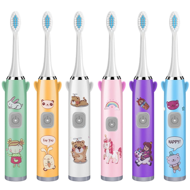 USB Charging Fully Automatic Ultrasonic Cartoon Children Electric Toothbrush, Color: Blue with 8 Heads - Toothbrushes by buy2fix | Online Shopping UK | buy2fix