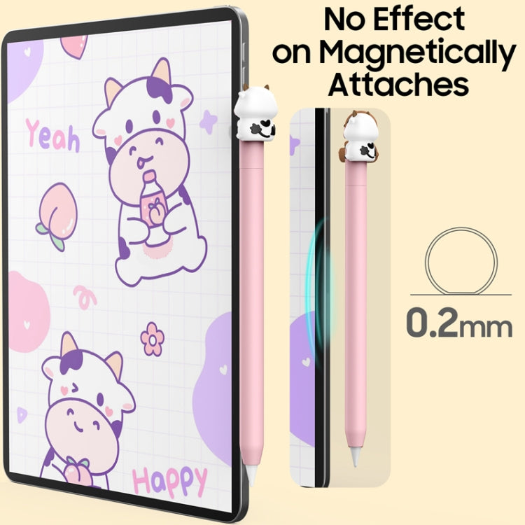 For Apple Pencil (USB-C) AhaStyle PT129-3 Stylus Cover Silicone Cartoon Protective Case, Style: White Cow - Pencil Accessories by AhaStyle | Online Shopping UK | buy2fix