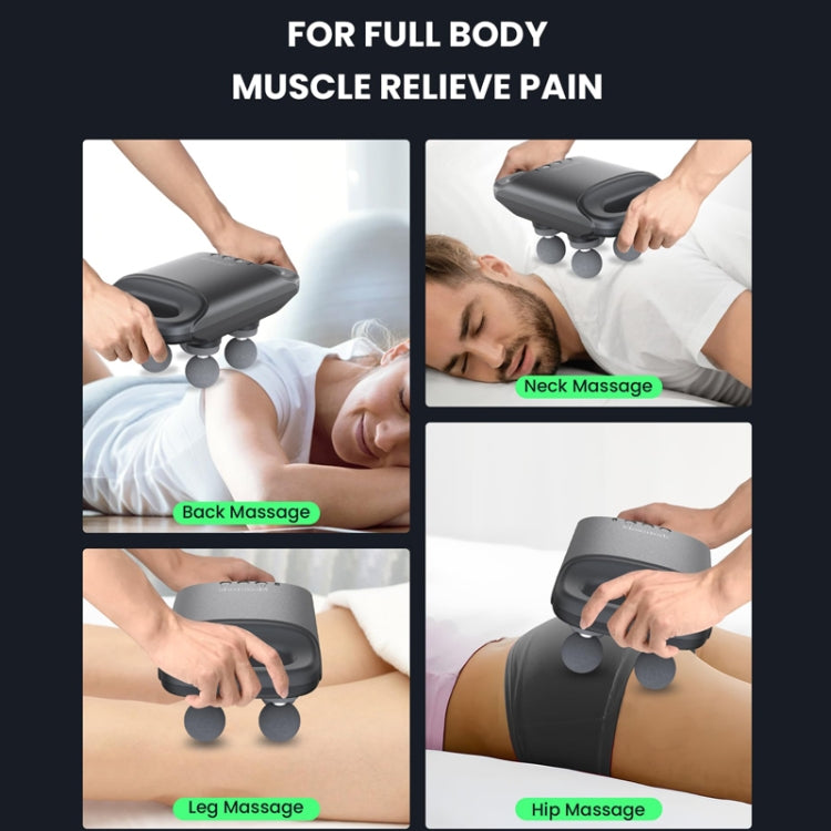 4-Head Waist Back Massager Handheld Deep Tissue(White) - Massage gun & Accessories by buy2fix | Online Shopping UK | buy2fix