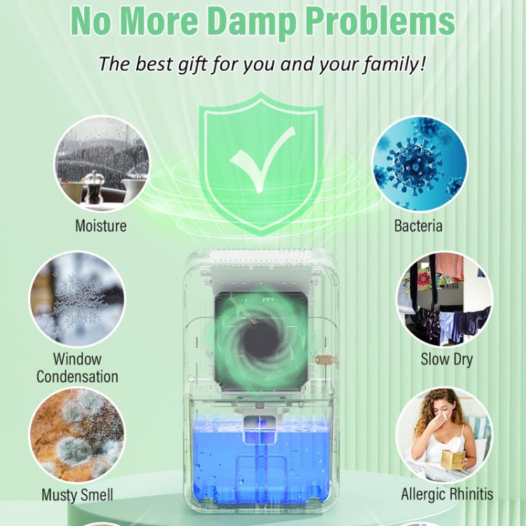 1500ml Semiconductor Dehumidifier with Automatic Defrost Function, Timer, Sleep Mode EU Plug - Dehumidifiers by buy2fix | Online Shopping UK | buy2fix