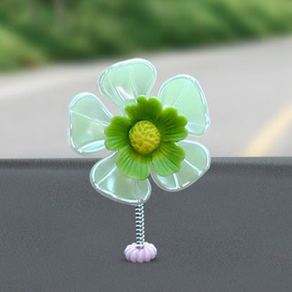 5pcs /Set Car Shaking Flower Ornament Simulated Small Flower Car Interior Decoration(Green) - Ornaments by buy2fix | Online Shopping UK | buy2fix