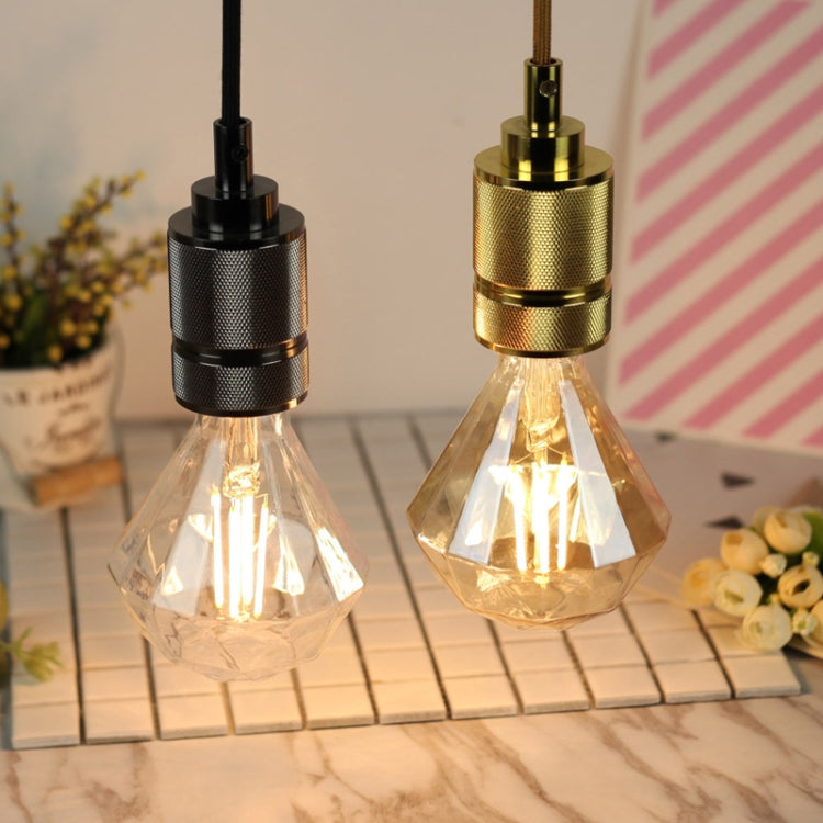 E27 Screw Port LED Vintage Light Shaped Decorative Illumination Bulb, Style: Flat Diamond Gold(110V 4W 2700K) - LED Blubs & Tubes by buy2fix | Online Shopping UK | buy2fix