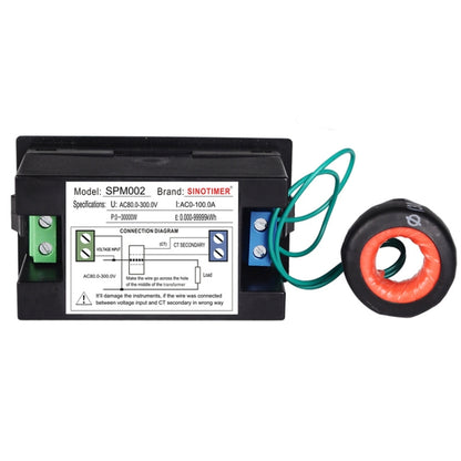 SINOTIMER SPM002 Liquid Crystals AC Digital Voltage And Current Meter Power Monitor, Specification: AC200-450V 100A - Current & Voltage Tester by SINOTIMER | Online Shopping UK | buy2fix