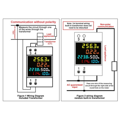 SINOTIMER SDM009 Din Rail Single-Phase Voltage Current Frequency Power Factor Electricity Multifunctional Meter, Model: AC250-450V External - Current & Voltage Tester by SINOTIMER | Online Shopping UK | buy2fix