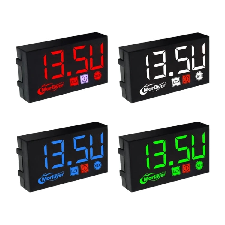 Compact LED Digital Display Time Voltmeter, Specification: 3 in 1 Blue - Electrical Instruments by buy2fix | Online Shopping UK | buy2fix