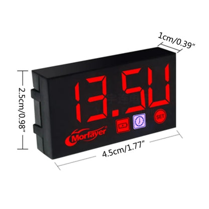 Compact LED Digital Display Time Voltmeter, Specification: 3 in 1 White - Electrical Instruments by buy2fix | Online Shopping UK | buy2fix