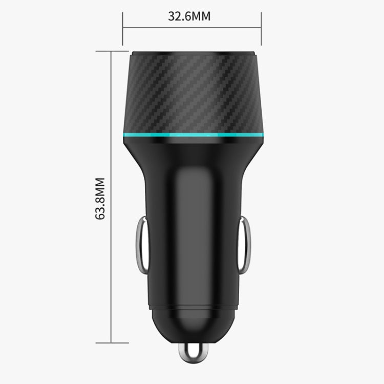 QIAKEY Dual Fast Charging Charger One To Two Cigarette Lighter, Size: TH219 48W(Black) - Car Charger by QIAKEY | Online Shopping UK | buy2fix