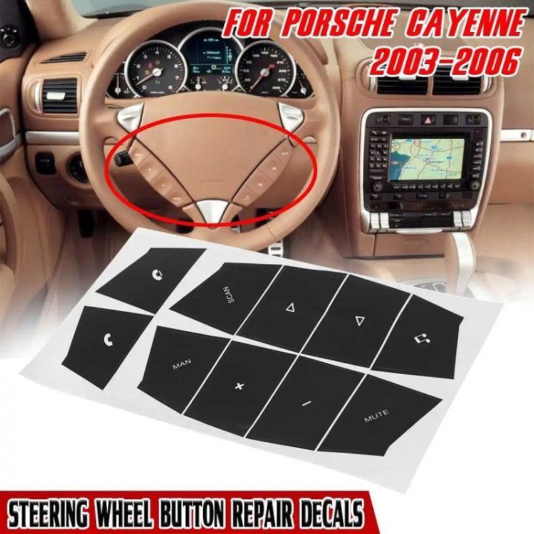 For Porsche Cayenne 2003-2006 Car Steering Wheel Button Repair Stickers - Decorative Sticker by buy2fix | Online Shopping UK | buy2fix
