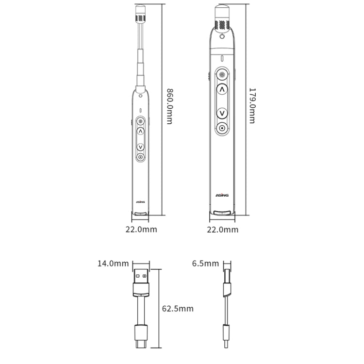 ASING A31 Multi-Functional Presentation Remote With Telescopic Teaching Rod Designed For Touch Screen -  by ASING | Online Shopping UK | buy2fix