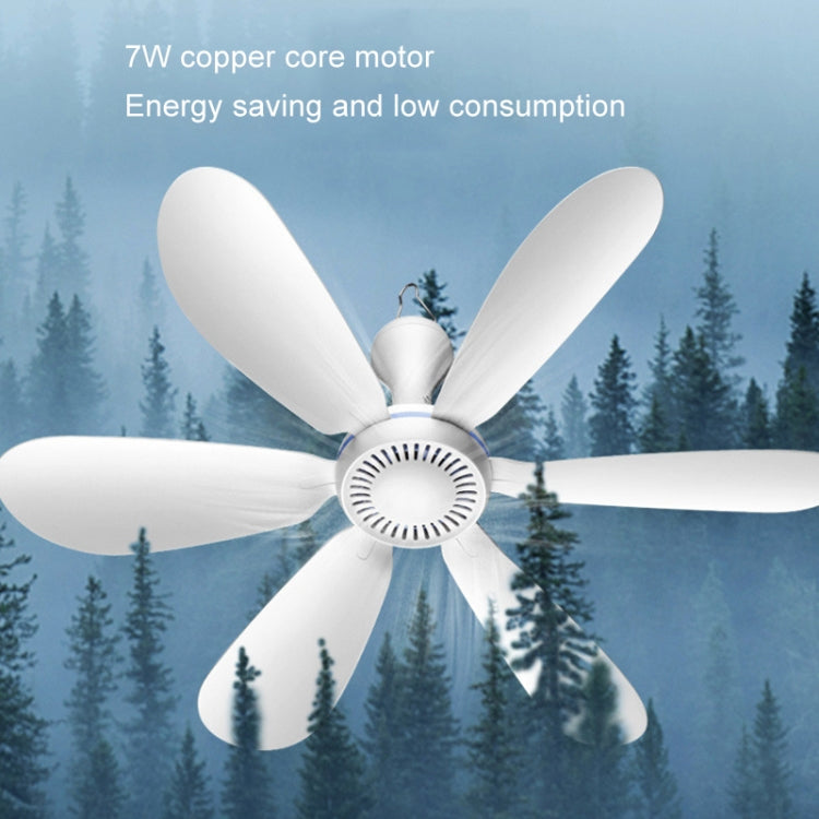 USB Home Dormitory Mute High Wind Power Mini Fan Six Blade Small Ceiling Fan, Style: Fan+Remote Control Speed Control Cord - Electric Fans by buy2fix | Online Shopping UK | buy2fix