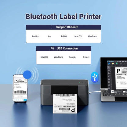 Phomemo PM245-BT Bluetooth Shipping Label Printer Support Labels Width  1- 4.6 Inch(UK Plug) - Printer by Phomemo | Online Shopping UK | buy2fix