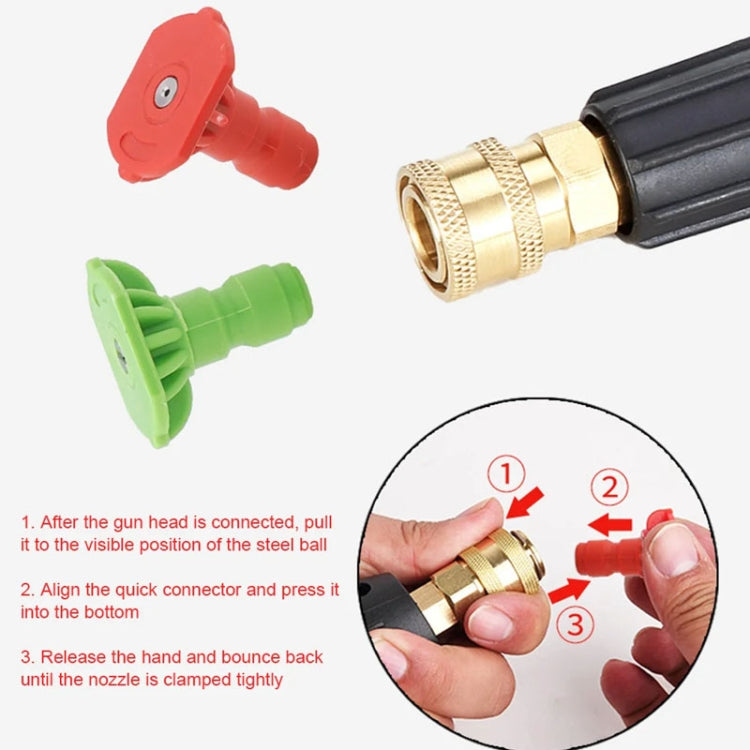High-pressure Car Washer Nozzle Fan-shaped 1/4 Quick Plug Connector Water Rifle Parts, Specification: 15 Degree (1.2 Nozzle) - Car Washer & Accessories by buy2fix | Online Shopping UK | buy2fix