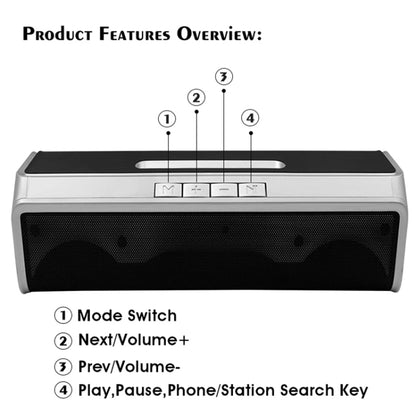 NBY 6690 TWS Couplet FM Multifunctional Desktop Plug-in Card Bluetooth Speaker(Grey) - Desktop Speaker by NBY | Online Shopping UK | buy2fix