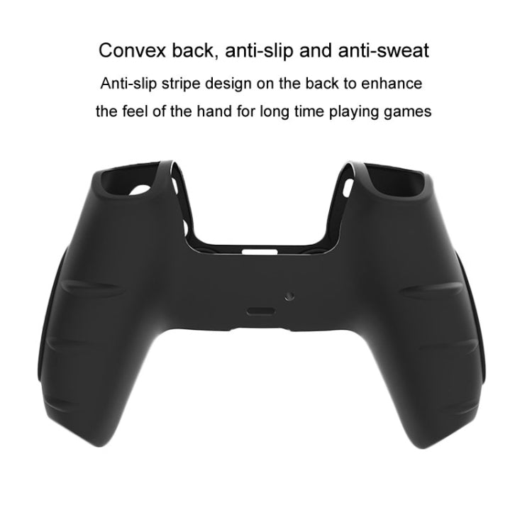 For PS5 Gamepad Silicone Protective Case Anti-Skid Soft Silicone Cover, Color: Black+2 Hats - Cases by buy2fix | Online Shopping UK | buy2fix