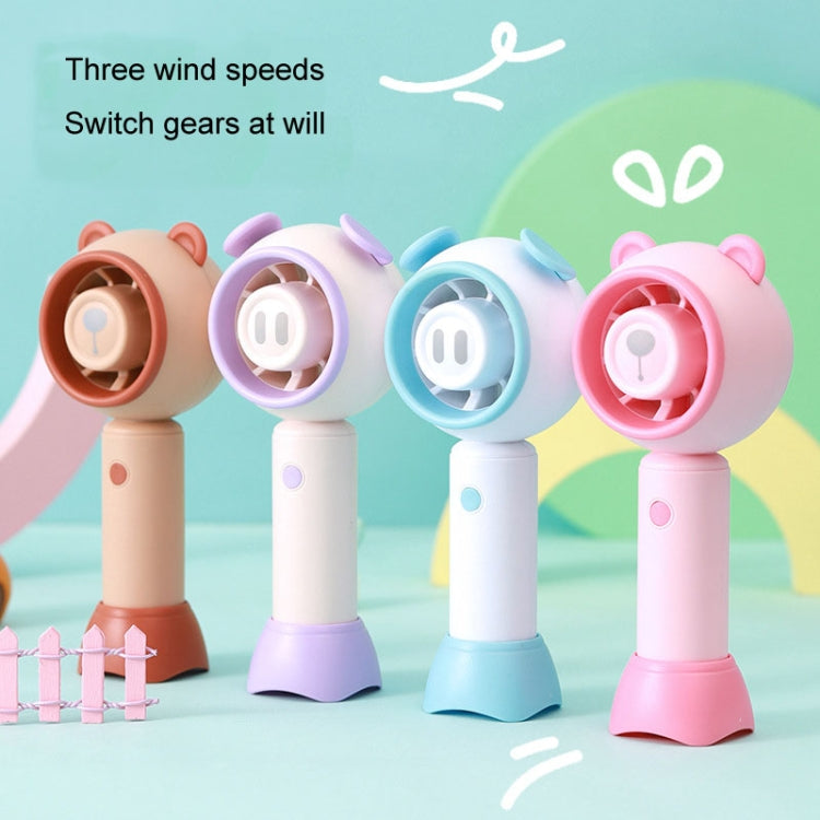 USB Handheld Fan Mini Portable Desktop Cute Cartoon Fan(Brown Bear) - Electric Fans by buy2fix | Online Shopping UK | buy2fix