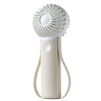 Portable Handheld Quiet Fan Silicone Hanging Neck Small Electrical Fan(Beige) - Electric Fans by buy2fix | Online Shopping UK | buy2fix