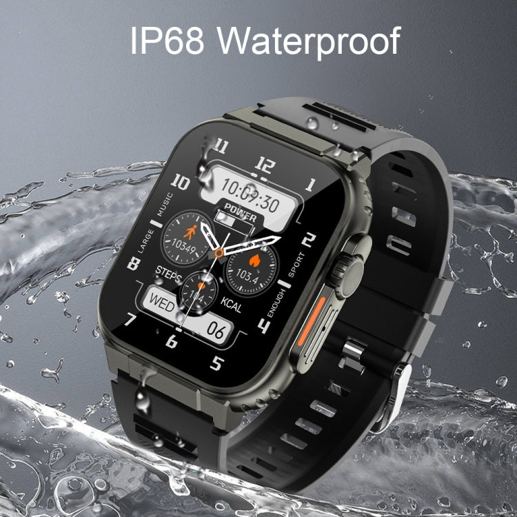 A70 1.96 Inch Health Monitoring Multifunctional IP68 Waterproof Bluetooth Call Smart Watch(Black Steel) - Smart Watches by buy2fix | Online Shopping UK | buy2fix