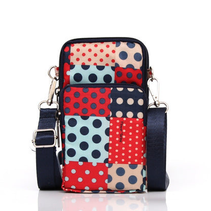 Printed Crossbody Mobile Phone Bag Mini Wallet With Arm Band, Style: Square Dot - Single-shoulder Bags by buy2fix | Online Shopping UK | buy2fix