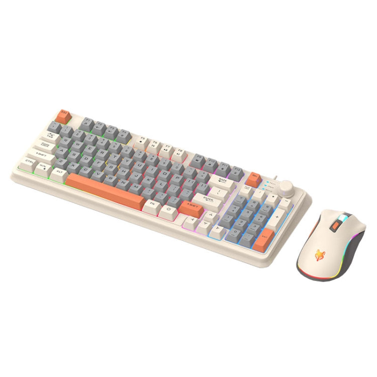 XUNSVFOX K820 Wired Gaming Mechanical Feeling 94 Keys Keyboard And Mouse Set(Bee) - Wired Keyboard by XUNSVFOX | Online Shopping UK | buy2fix