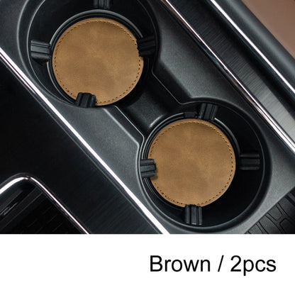 2pcs/ Set Car Suede Anti-Slip Water Coaster Car Interior Decoration(Brown) - Car Drink Holders by buy2fix | Online Shopping UK | buy2fix