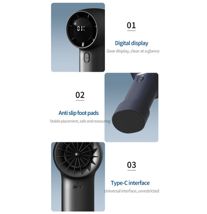 Outdoor Handheld Turbine Digital Display 100-Speed High-Speed Mini Fan, Color: Black - Electric Fans by buy2fix | Online Shopping UK | buy2fix
