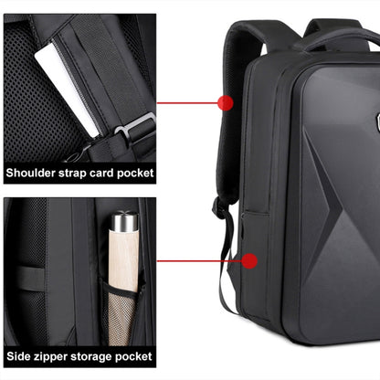 17 inch Password Lock Large Capacity Waterproof Laptop Backpack with USB Port(Black) - Backpack by buy2fix | Online Shopping UK | buy2fix